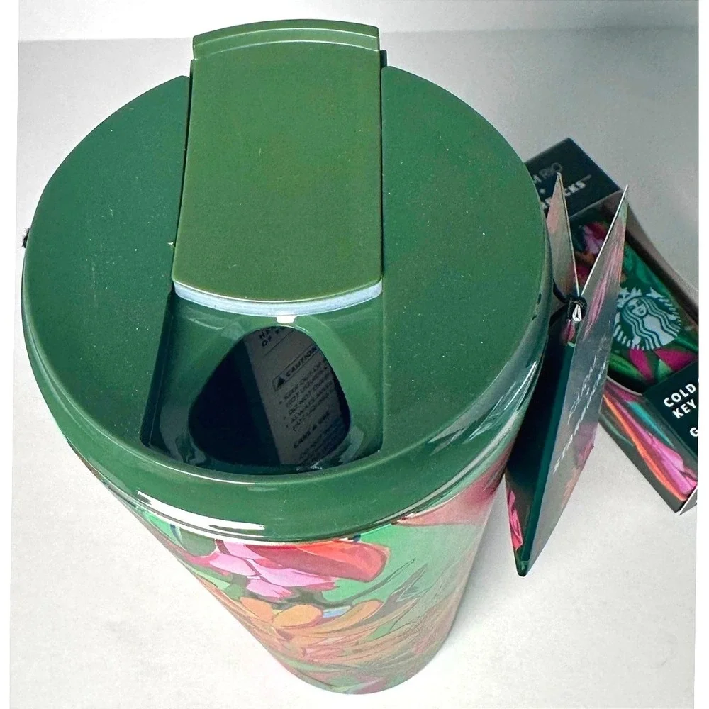 Starbucks x FARM Rio Banana Leaves 16oz Stainless Tumbler Keychain Set NWT Gift